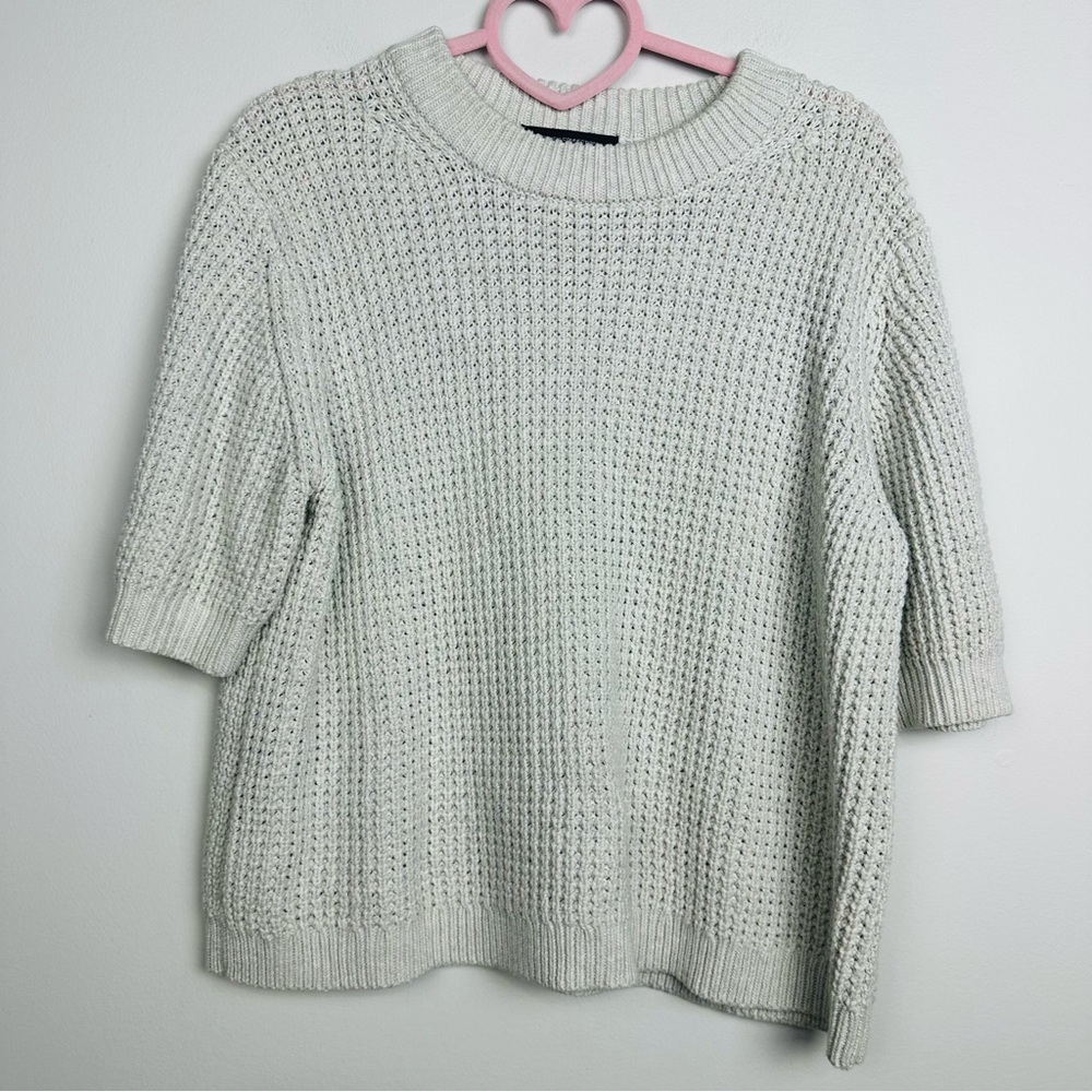 French Connection Light Gray Cable Knit Sweater Size Large